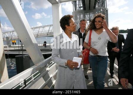 Jacqueline Tabarly, wife of French sailing legend late Eric Tabarly, and her daughter attend the opening of the 'City of sailing - Eric Tabarly' to mark the 10th anniversary of his death in Lorient, western France, on May 17, 2008. Photo by Thomas Bregardis/Cameleon/ABACAPRESS.COM Stock Photo