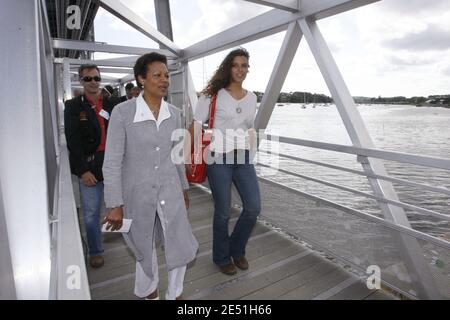 Jacqueline Tabarly, wife of French sailing legend late Eric Tabarly, and her daughter attend the opening of the 'City of sailing - Eric Tabarly' to mark the 10th anniversary of his death in Lorient, western France, on May 17, 2008. Photo by Thomas Bregardis/Cameleon/ABACAPRESS.COM Stock Photo