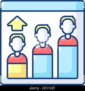 Website traffic RGB color icon Stock Vector