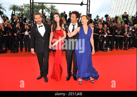 The cast of 'Largo Winch' (from L) British actress Kristin Scott Thomas, French actor Tomer Sisley and Serbian actress and model Bojana Panic arriving at the Palais des Festivals in Cannes, Southern France, May 19, 2008, for the screening of Jean-Pierre and Luc Dardenne's Le Silence de Lorna presented in competition at the 61st Cannes Film Festival. Photo by Hahn-Nebinger-Orban/ABACAPRESS.COM Stock Photo