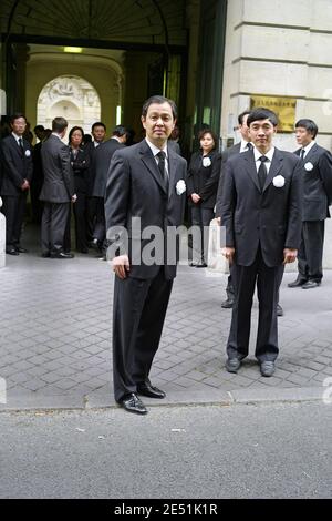 China's ambassador in France, Quan Kong receives French President at the Chinese embassy in Paris, France May 19, 2008. Nicolas Sarkozy comes to express France's solidarity with China after the massive earthquake. The official death toll stands at nearly 32,500 from the original quake of 7.9 magnitude that rattled Sichuan province. Photo by Mousse/ABACAPRESSPHOTO.COM Stock Photo