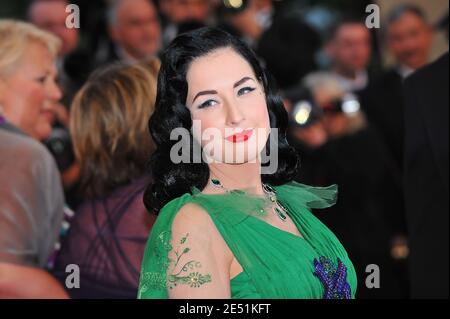 Dita Von Teese seen arriving at the Palais des Festivals in Cannes, Southern France, May 20, 2008, for the screening of Clint Eastwood's Changeling presented in competition at the 61st Cannes Film Festival. Photo by Hahn-Nebinger-Orban/ABACAPRESS.COM Stock Photo