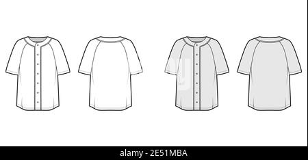 Baseball Sports Jersey Button Shirt CAD Template Vector Ai. 