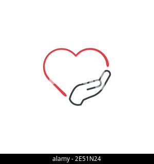 Love and Care icon Vector Logo Template Illustration Design. Put your hand on the hart. swear or vow icon. Stock Vector Stock Vector
