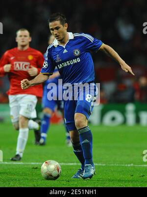 Chelsea's Frank Lampard during the UEFA Champions League Final Soccer match, Manchester United vs Chelsea at the Luzhniki Stadium in Moscow, Russia on May 21, 2008. The match ended in a 1-1 draw and Manchester United defeats 6-5, Chelsea in the penalty shootout. Photo by Steeve McMay/Cameleon/ABACAPRESS.COM Stock Photo