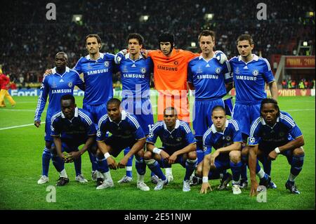 Chelsea's team group during the UEFA Champions League Final Soccer match, Manchester United vs Chelsea at the Luzhniki Stadium in Moscow, Russia on May 21, 2008. The match ended in a 1-1 draw and Manchester United defeats 6-5, Chelsea in the penalty shootout. Photo by Steeve McMay/Cameleon/ABACAPRESS.COM Stock Photo