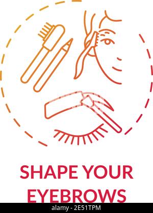 Shaping eyebrows concept icon Stock Vector