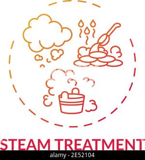 Steam treatment concept icon Stock Vector