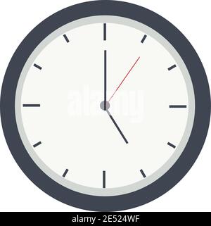 5 PM-AM Wall Watch on white Background. Stock Vector