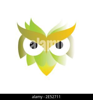 Vector owl in gradient style. Digital art Stock Vector