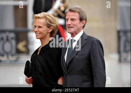 Foreign Affairs Minister Bernard Kouchner and wife Christine Ockrent arrive at the Elysee Palace, for a 'working dinner' given by French President Nicolas Sarkozy for President George W. Bush, in Paris, France on June 13, 2008. Photo by Nebinger-Abd Rabbo/ABACAPRESS.COM Stock Photo