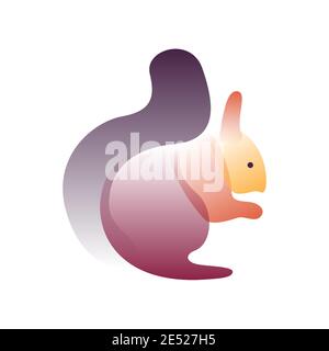 Vector squirrel in gradient style. Digital art Stock Vector