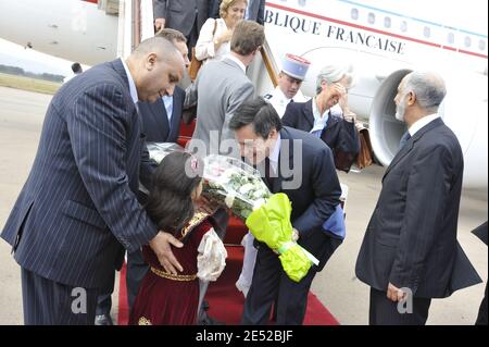French Minister for Higher Education and Research Valerie Pecresse, Minister for the Economy, Industry and Employment Christine Lagarde French and Prime Minister Francois Fillon arrive at Alger airport for a visit in Algeria on June 21, 2008. Algerian Prime Minister Abdelaziz Belkhadem receives Francois Fillon. Photo by Elodie Gregoire/ABACAPRESS.COM Stock Photo