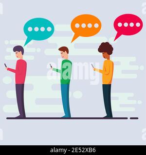 people do social distancing concept vector illustration in flat style Stock Vector