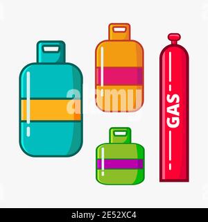 gas cylinder set vector illustration in flat style Stock Vector