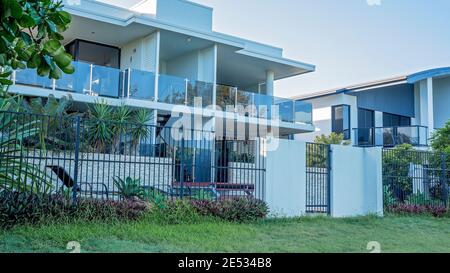 Mackay, Queensland, Australia - January 2021: Apartment living oceanfront lifestyle at the Marina Stock Photo
