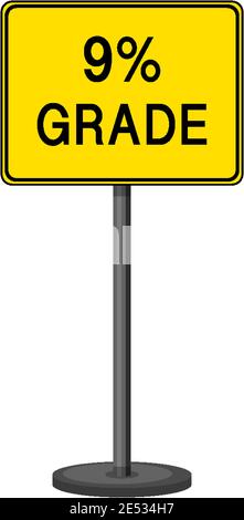 9% grade road sign isolated on transparent background illustration ...