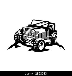 Isolated adventure car in action vector isolated white background Stock Vector