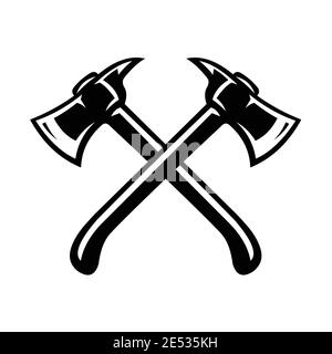 Monochrome crossing axes vector isolated illustration Stock Vector