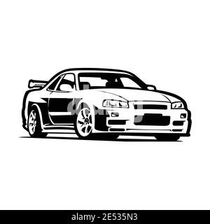 Japanese sport car vector isolated illustration Stock Vector