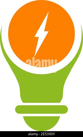 Green energy eco logo design inspiration vector template Stock Vector