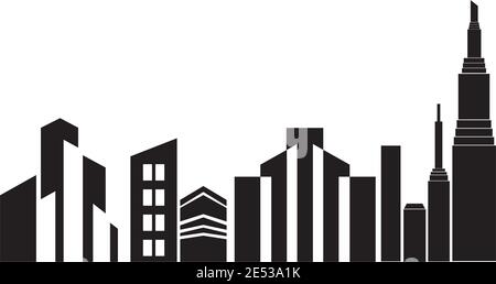 City scape inspiration  illustration logo design vector template Stock Vector