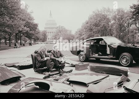 Vintage photo the New Ford Maverick, on Capitol grounds. USA. April 30, 1969 Stock Photo