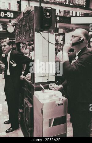 Vintage photo of New York City Stock Exchange & Wall Street. USA. June 12, 1969 Stock Photo