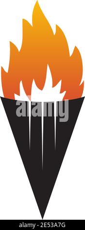 Torch icon logo design inspiraiton vector template Stock Vector