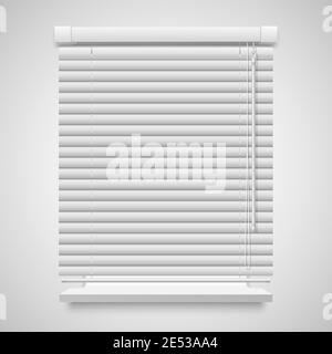 Realistic closed shutters window, front view vector illustration isolated on white Stock Vector