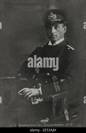 The first World War. Otto Weddigen kommandant D. Unterseebootes 'U9'. Stock Photo