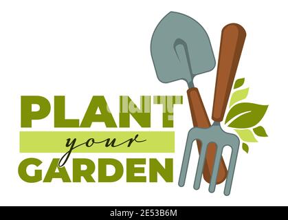 Green garden isolated icons home gardening tools and plants vector Stock Vector