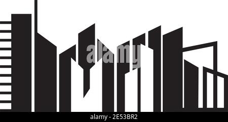 City scape inspiration  illustration logo design vector template Stock Vector