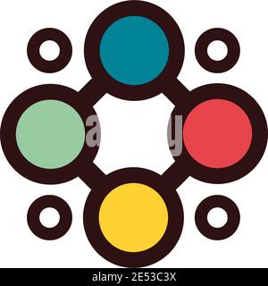 Atom chain icon logo design inspiraiton vector template Stock Vector