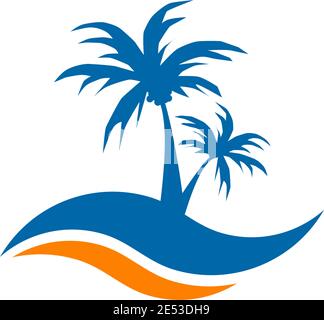 Coconut tree icon logo design inspiration vector template Stock Vector