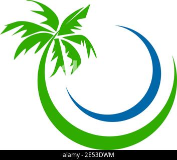 Coconut tree icon logo design inspiration vector template Stock Vector