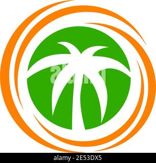 Coconut tree icon logo design inspiration vector template Stock Vector