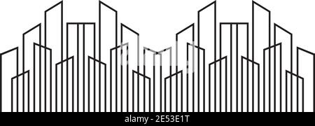City scape inspiration  illustration logo design vector template Stock Vector