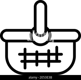 Shop basket icon. Outline shop basket vector icon for web design isolated on white background Stock Vector