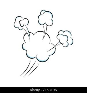 Smelling pop art comic book cartoon fart cloud flat style design vector illustration. Bad stink or toxic aroma cartoon smoke cloud isolated on white b Stock Vector