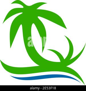 Coconut tree icon logo design inspiration vector template Stock Vector