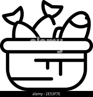 Fish basket icon. Outline fish basket vector icon for web design isolated on white background Stock Vector