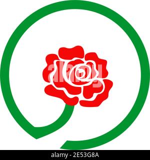 Rose icon logo design inspiration vector template Stock Vector