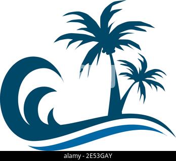 Coconut tree icon logo design inspiration vector template Stock Vector