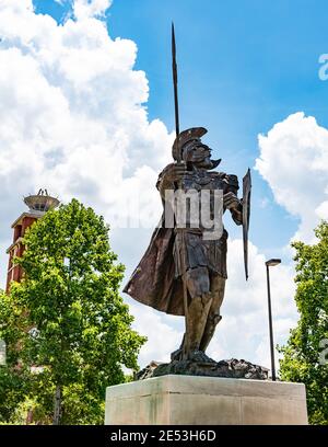 Montgomery, Alabama/USA- August 6, 2018: Trojan statue on the Montgomery campus of Troy University. Stock Photo