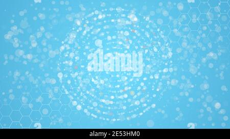 Blue medical background with honeycomb structure and lights, vector. Stock Vector