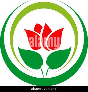 Rose icon logo design inspiration vector template Stock Vector