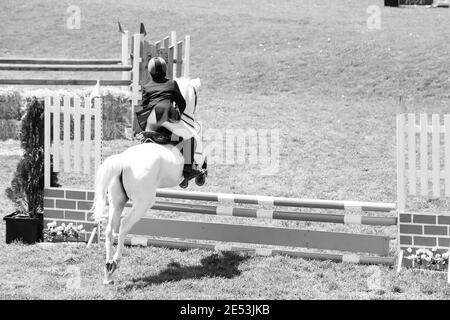 JOHANNESBURG, SOUTH AFRICA - Jan 06, 2021: Johannesburg, South Africa - October 08 2011: Equestrian Show Jumping and Horse Riding display Stock Photo