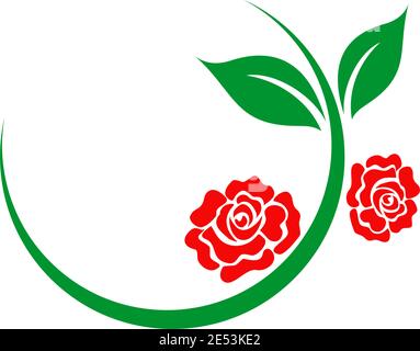Rose icon logo design inspiration vector template Stock Vector