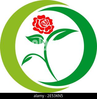 Rose icon logo design inspiration vector template Stock Vector